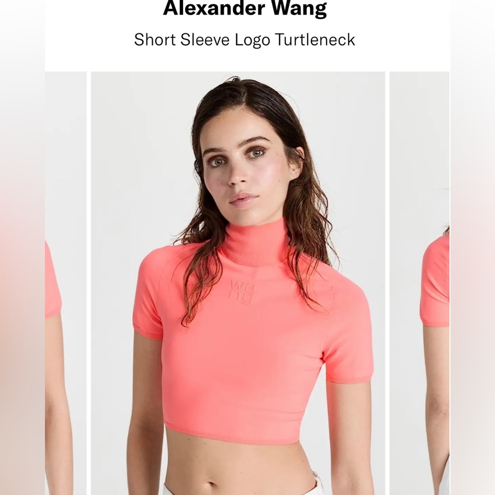 Alexander Wang Pink Turtleneck Crop Top